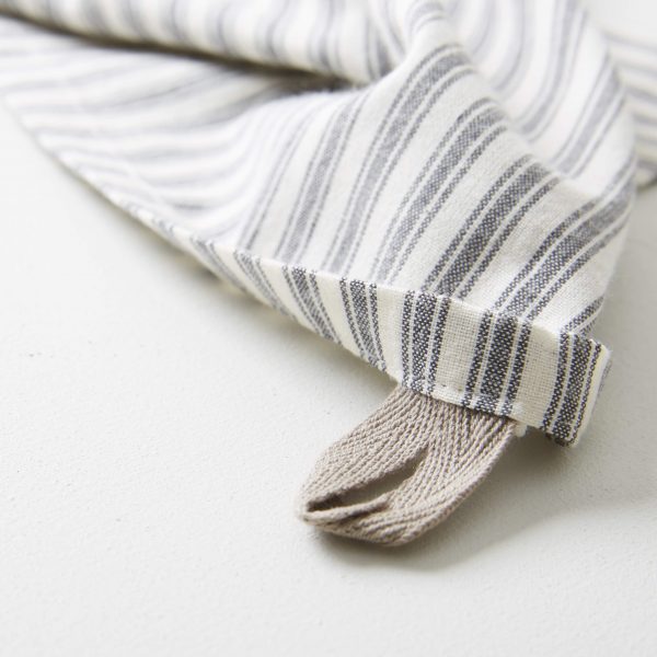 GREY AND WHITE TICKING TEA TOWEL - Image 2