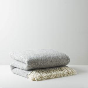 SILVER GREY ILLUSION WOOL THROW