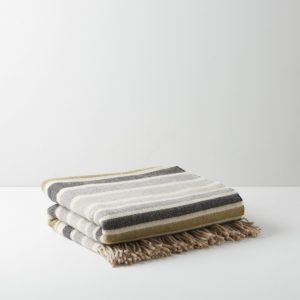 PISTACHIO LAMBSWOOL CASHMERE STRIPE THROW