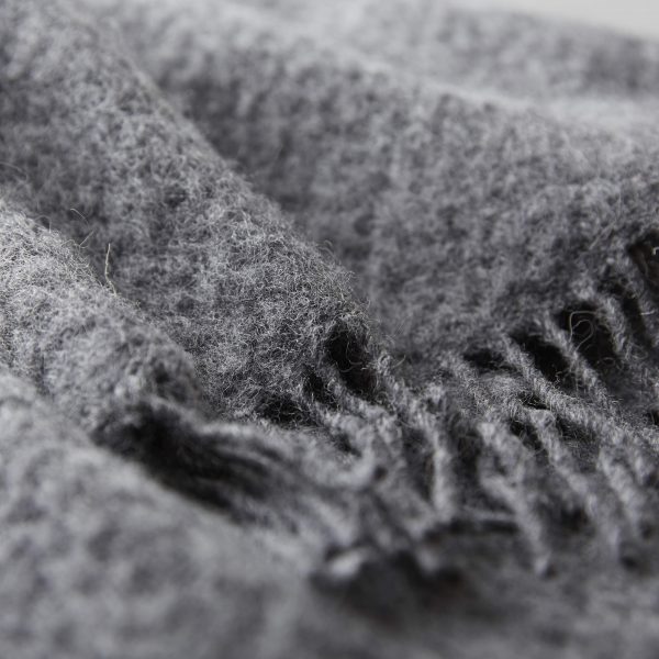 DARK GREY WOOL THROW - Image 2