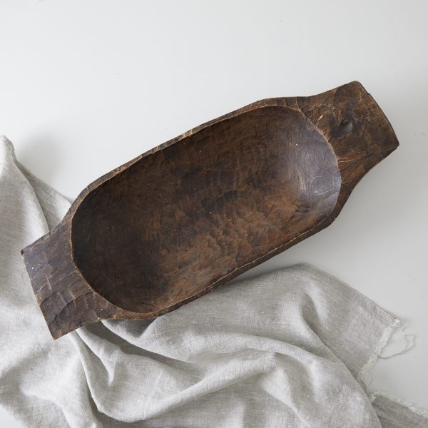 RUSTIC WOOD HAND CARVED TRAY - Image 4