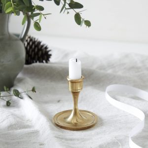 FELT BOTTOMED BRASS CANDLESTICK HOLDER