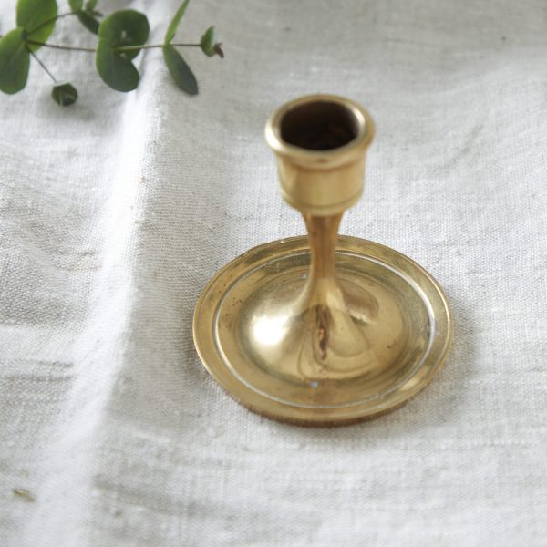 FELT BOTTOMED BRASS CANDLESTICK HOLDER - Image 2