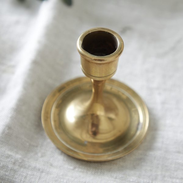 FELT BOTTOMED BRASS CANDLESTICK HOLDER - Image 3