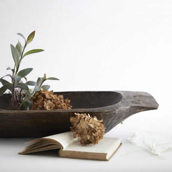 RUSTIC WOOD HAND CARVED TRAY - Image 2