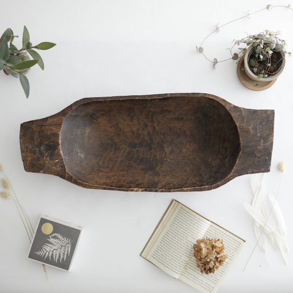 RUSTIC WOOD HAND CARVED TRAY - Image 6