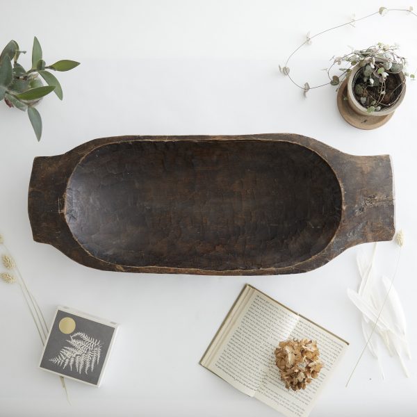 RUSTIC WOOD HAND CARVED TRAY - Image 7